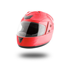Motorcycle helmet over isolate on white with clipping path.