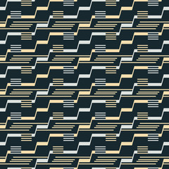 Seamless pattern of stair step lines and parallel segments