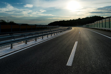 Fototapeta premium Brand New Highway in Serbia, ready but not opened to traffic