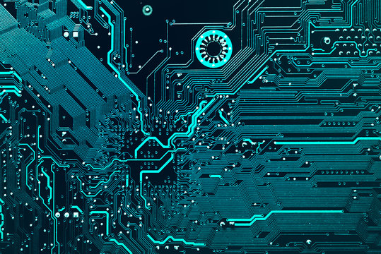 Dark background of the silhouette of the computer motherboard for the design of the company's IT site. Circuit board. Electronic computer hardware technology. Motherboard digital chip.