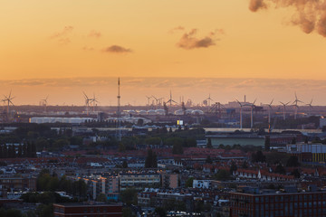 Industrial cityscape of Amsterdam