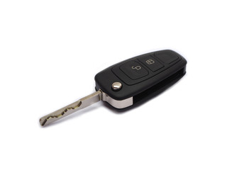 Car key on white background