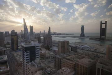 Skyline of Manama, the Capital city of Bahrain