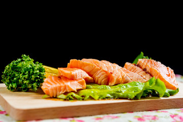 Salmon Tataki Japanese food salmon fillet