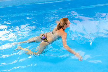 Young woman enjoy and relax in spa center
