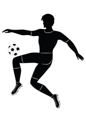 soccer player and ball - sketch - isolated on white background - art creative vector