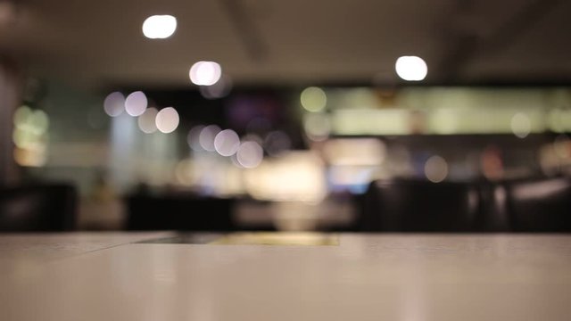 table at restaurant blurred background