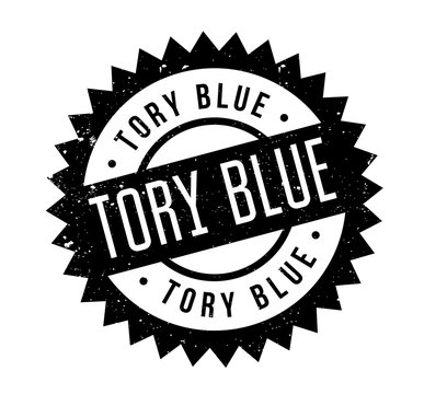 Tory Blue rubber stamp. Grunge design with dust scratches. Effects can be easily removed for a clean, crisp look. Color is easily changed.