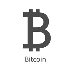 Bitcoin icon for internet money. Crypto currency symbol. Blockchain based secure cryptocurrency. Vector