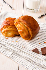 French traditional pastries. Pains au chocolat.