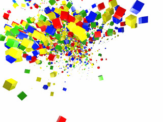 3d colored shiny random colored cubes background