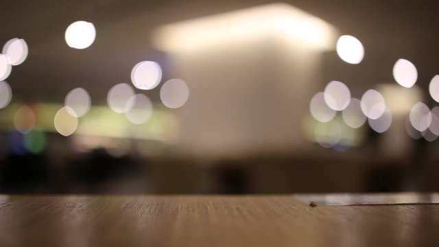 table at restaurant blurred background