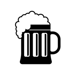 Beer vector icon on white background, alcoholic drink