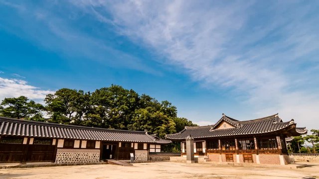 Yeoju, South Korea - Gamgodang where Empress Myeongseong lived as a child. Time lapse.