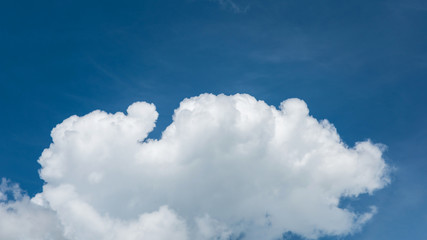 Naklejka na ściany i meble Closeup cumulus cloud with blue sky