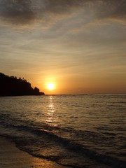coucher de soleil à la mer