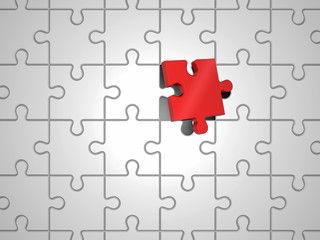 Abstract puzzle pieces. 3D rendered illustration