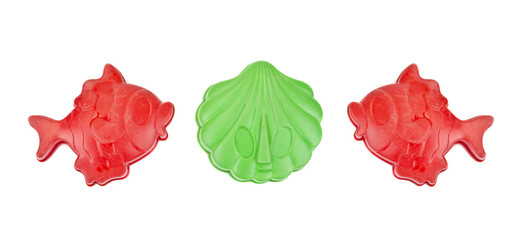 Sandkasten Spielzeug aus Plastik isoliert in Nahaufnahme