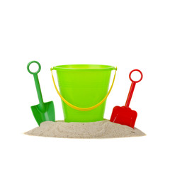 Sandkasten Spielzeug aus Plastik isoliert in Nahaufnahme