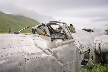 Fototapeta na wymiar B-24D Liberator wreck on Atka Island, Alaska