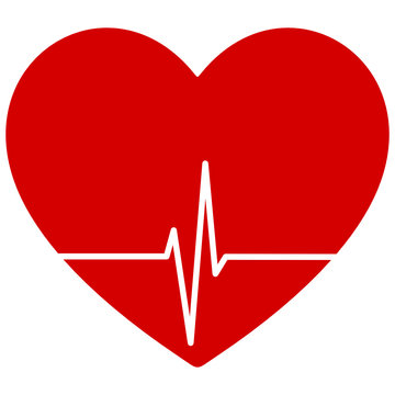 Heart rate in heart shape - coeur avec électrocardiogramme