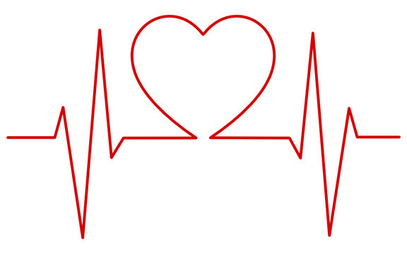 Heart pulse, one line - EKG -  cardiogram