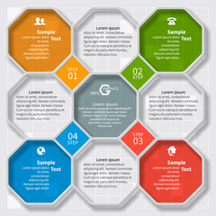 Fototapeta premium Abstract 3D Paper Infographics