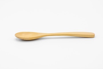 Wooden spoon isolated on white background