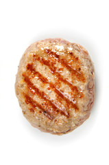 grilled pork cutlet isolated on white backround