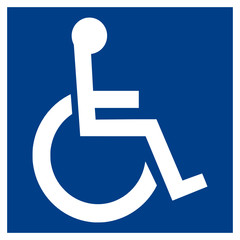 Wheelchair / handicapped access sign and symbol flat icon for websites and aps - icone fauteuil roulant