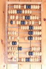 Old abacus wooden for the calculating