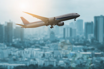 Naklejka premium passenger plane flying