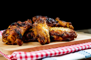fried chicken wings on table