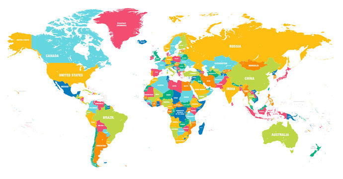 Colorful Vector world map © pingebat