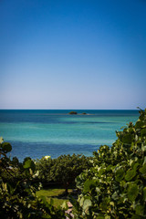 Tropical seaside view and torquoise sea #