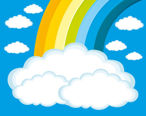 Rainbow and clouds.