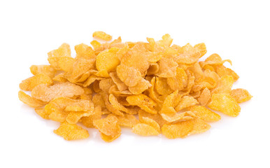 Corn flakes isolated on white background