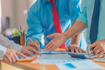 Business work concept Planning, Teamwork for Success organization. Selective focus and soft flare filter.