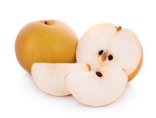 closeup pear on white background