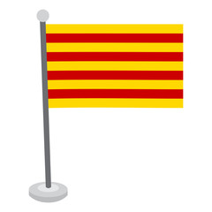 Isolated flag of Catalonia on a white background, Vector illustration