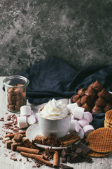 A mug of hot chocolate