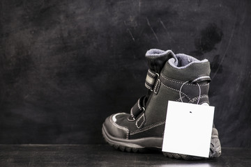 boots on a black background