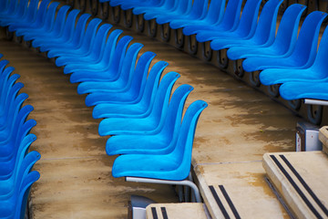 Naklejka premium Blue plastic stadium seats