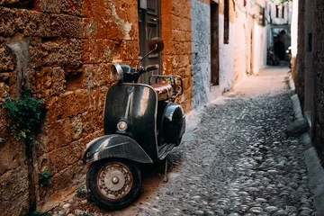 Peel and stick wall murals Scooter greece