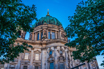 Fototapeta na wymiar Beautiful view of historic Berlin Cathedral (Berliner Dom) at sunrise, Berlin, Germany