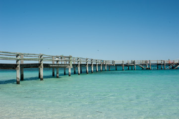 Fototapeta na wymiar pier at beautiful beach on Heron Island, Australia