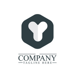 Initial Letter Y Hexagonal Design Logo