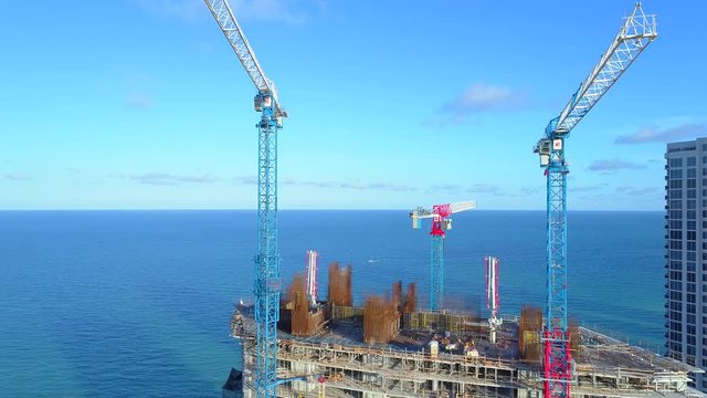 Drone footage Armani Casa development Sunny Isles Florida 4k