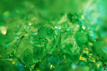 Texture of green Background, crystals agate. Macro.
