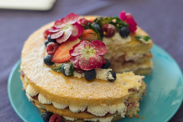 cake with flowers